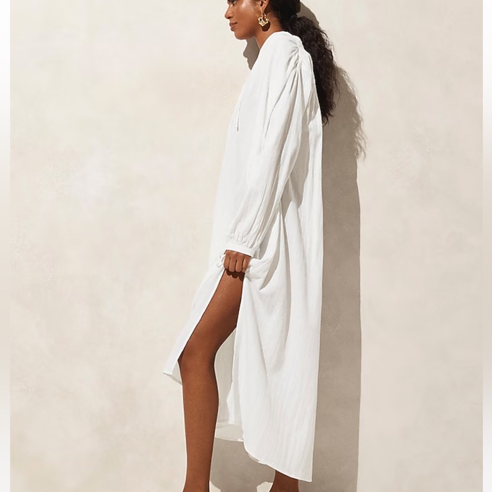 J.Crew | Airy Gauze Tunic White Swim Cover-Up Dress | White | Size M - Picture 2 of 6